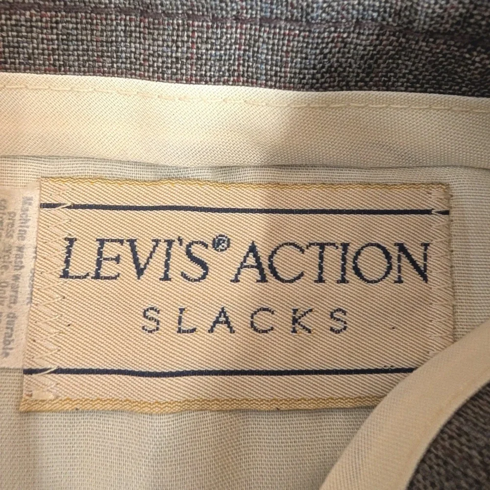Vintage Levis Action Slacks Trousers Men 35x32 Straight Leg Dress Pants 690-7825